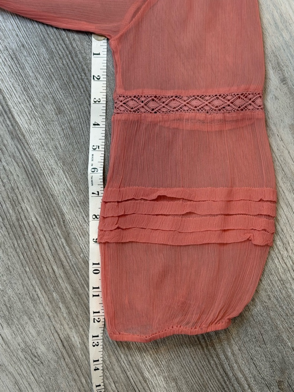 Sundance Rosalie Tucked & Tiered Crepe Coral Women’s size M Cottagecore - Picture 14 of 14